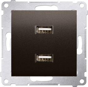 Kontakt-Simon Simon 54 Ładowarka 2xUSB 2.1A 5V/DC brąz mat (DC2USB.01/46)