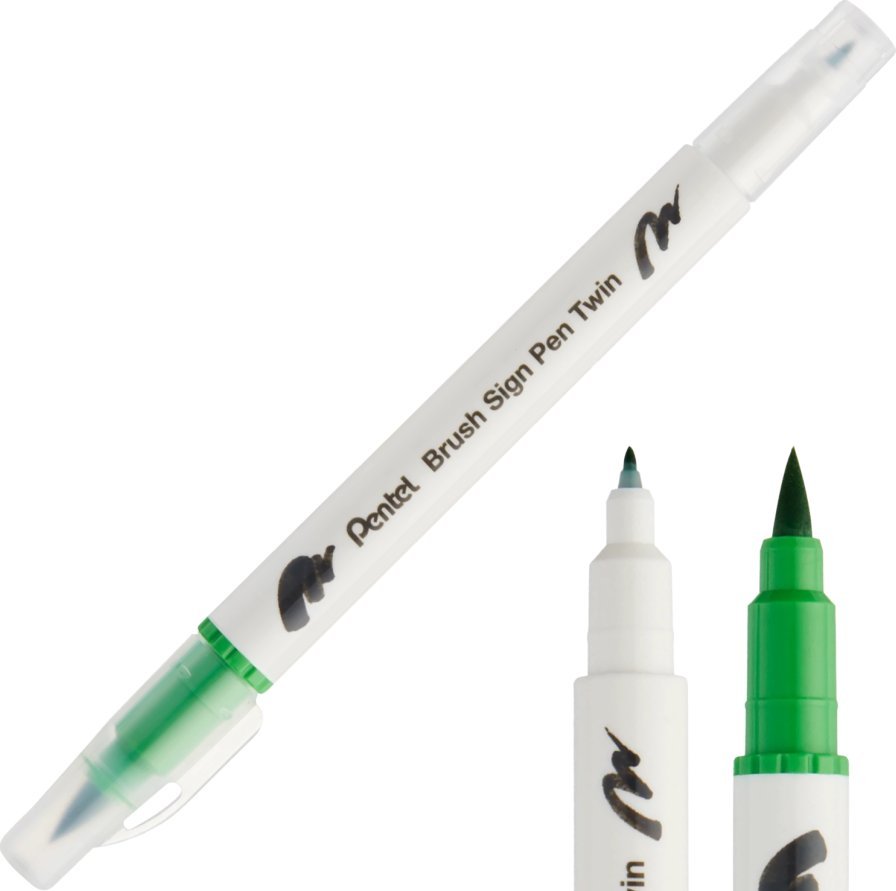 Pentel Pisak Brush Dwustronny Jasno Zielony SESW30C-T111