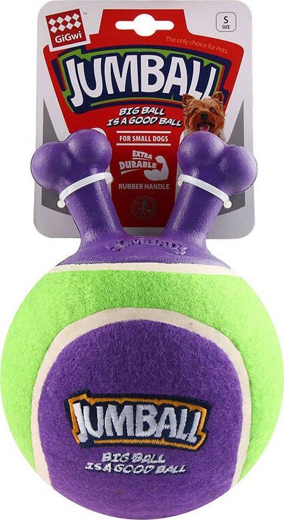 Zabawka dla psa GiGwi Jumball piłka z uchwytami dla małego psa Zielono - Fioletowy