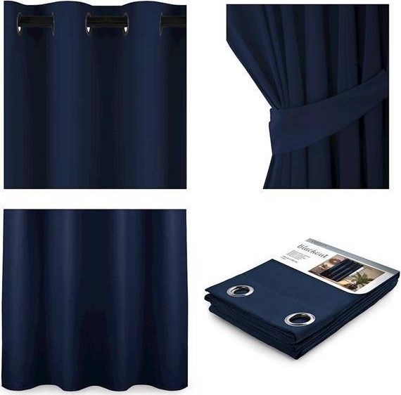 AmeliaHome CURT/AH/BLACKOUT/EYELETS/INDIGO/140X245/1PC