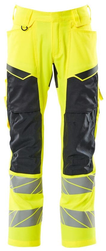 MASCOT Spodnie z kieszeniami na kolanach ACCELERATE SAFE (kolor żółty hi-vis/ciemny granat, rozmiar 82C48)