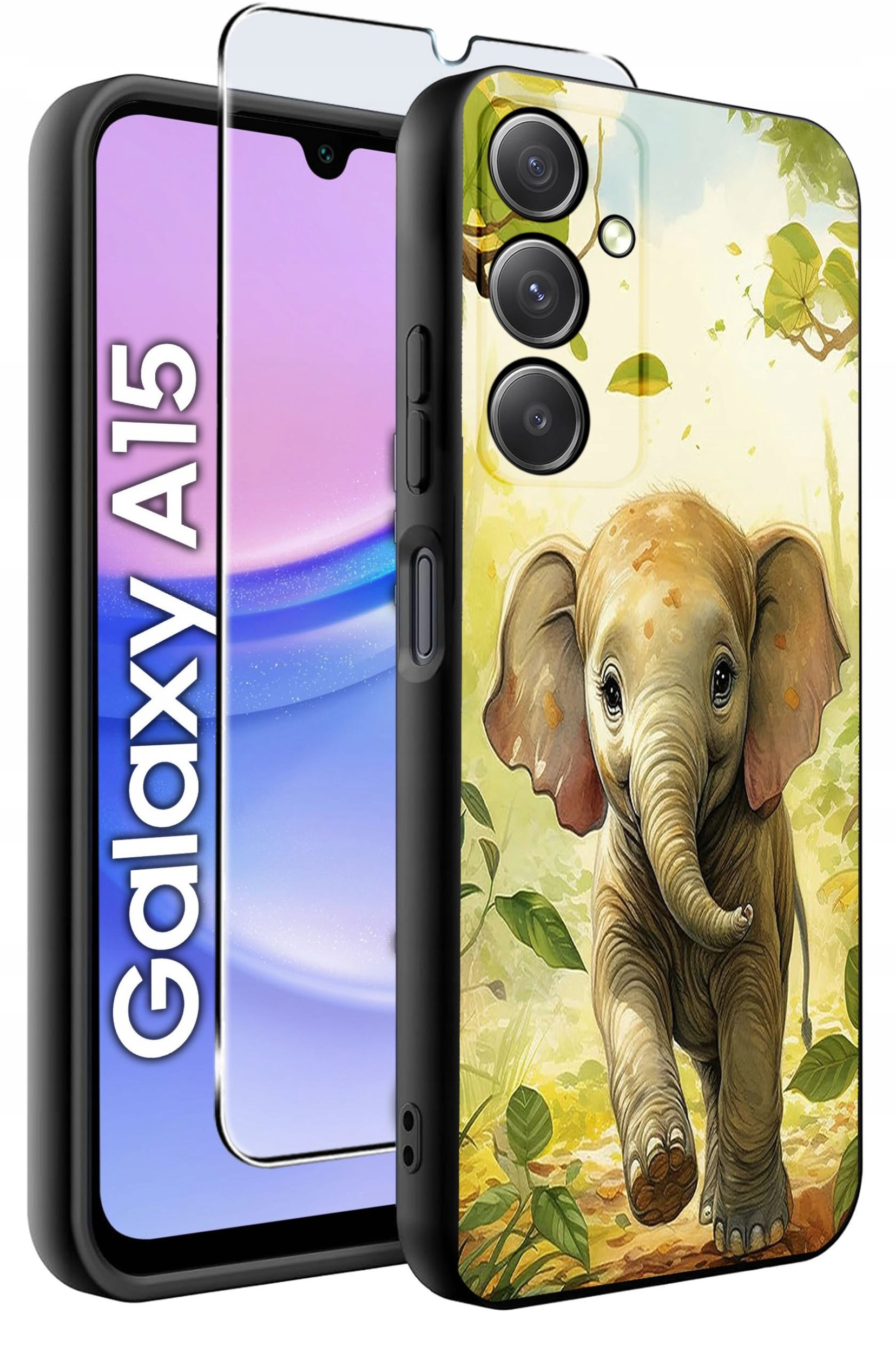 ETUI do Samsung A15 4G | 15 5G WZORY | SILIKONOWE MATT CASE + SZKŁO 9H