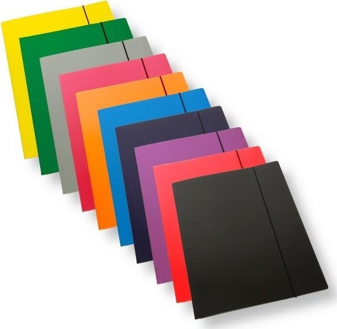 Teczka A4 z gumką laminowana mix 350gsm (10szt)