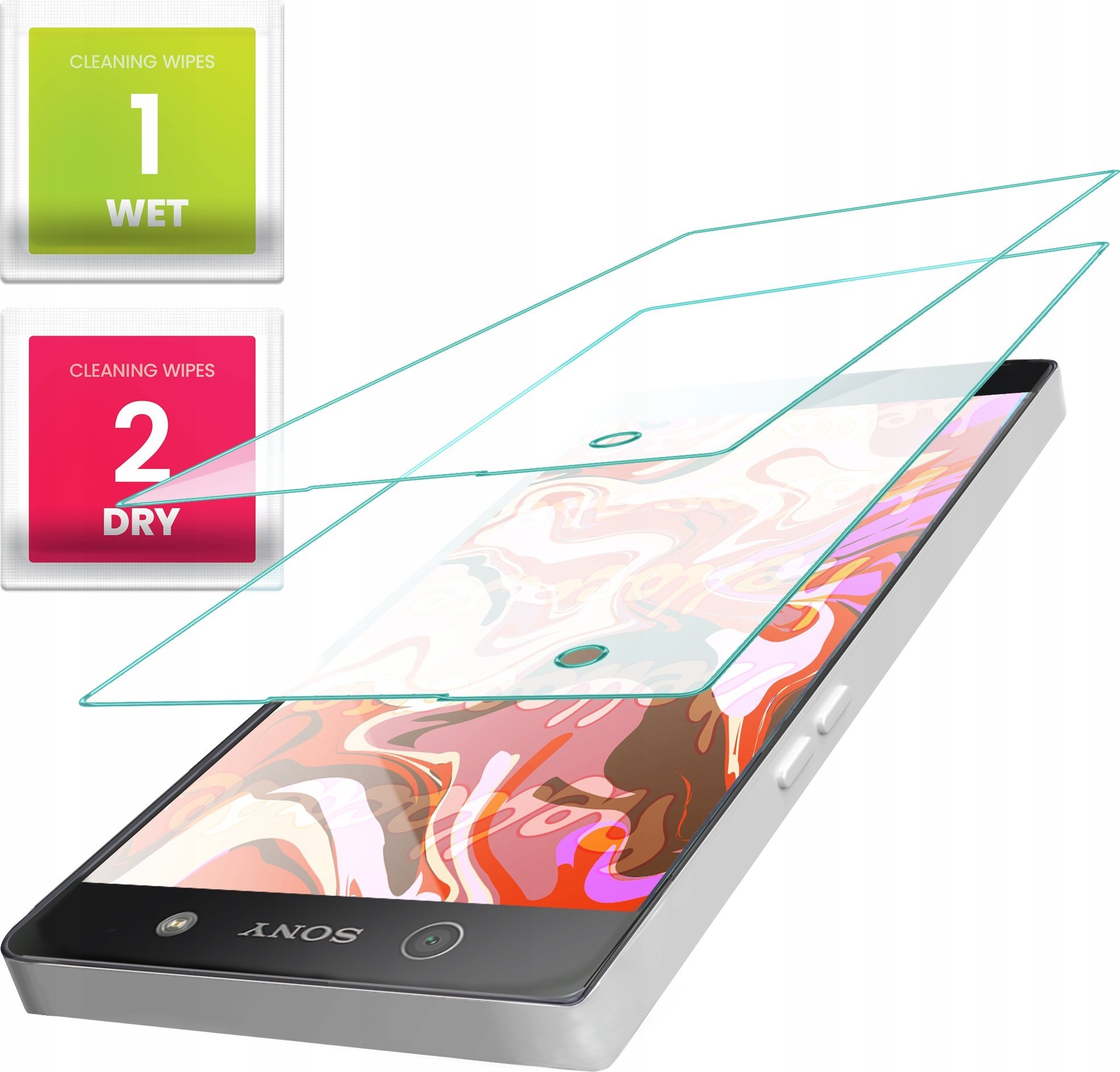 Hello Case 2-PAK Szkło Hartowane do Sony Xperia Xa1 (szybka 9H, płaskie 2.5D,ochronne)