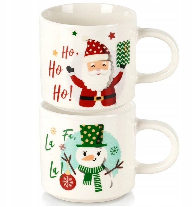 Kubek świąteczny porcelanowy Święty Mikołaj bałwan 400ml 1szt