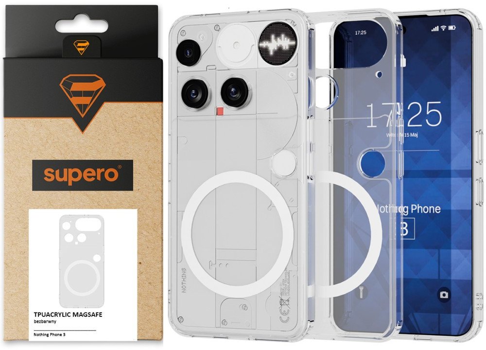 Etui do Nothing Phone 3, MagSafe Supero, przezroczyste