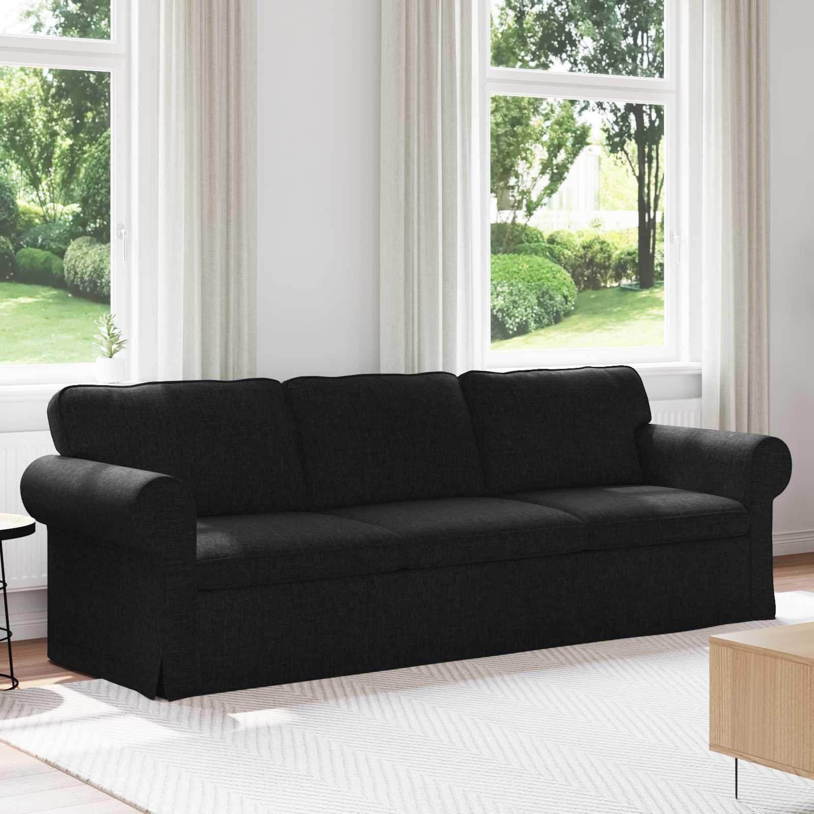 vidaXL Sofa Czarny 215 x 82 x 80 cm Metal