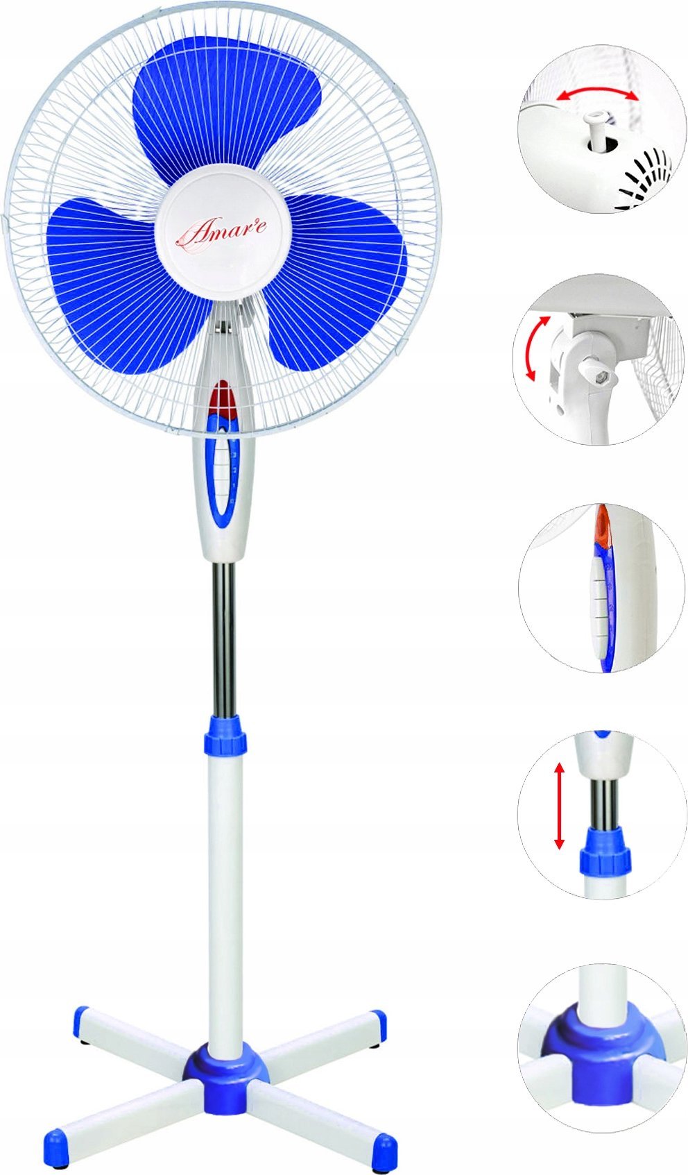 Wentylator podłogowy stojący VT-02 40W- 40cm