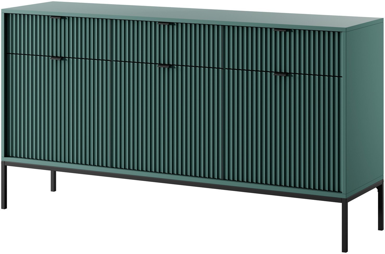Stylowa komoda Kioto KSZ154 w kolorze zielonym i czarnymi nóżkami