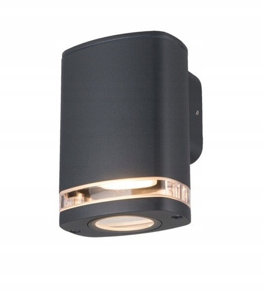 Oprawa elewacyjna ZEVI W EL 1GU10 G max 10W IP54 podwójny dławik kinkiet szary 38885