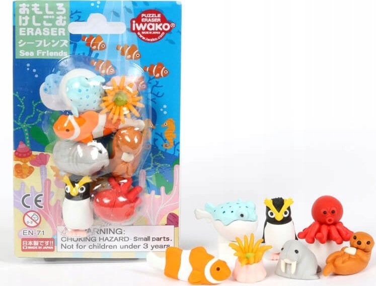 Zestaw gumki do ścierania puzzle Sea Friends