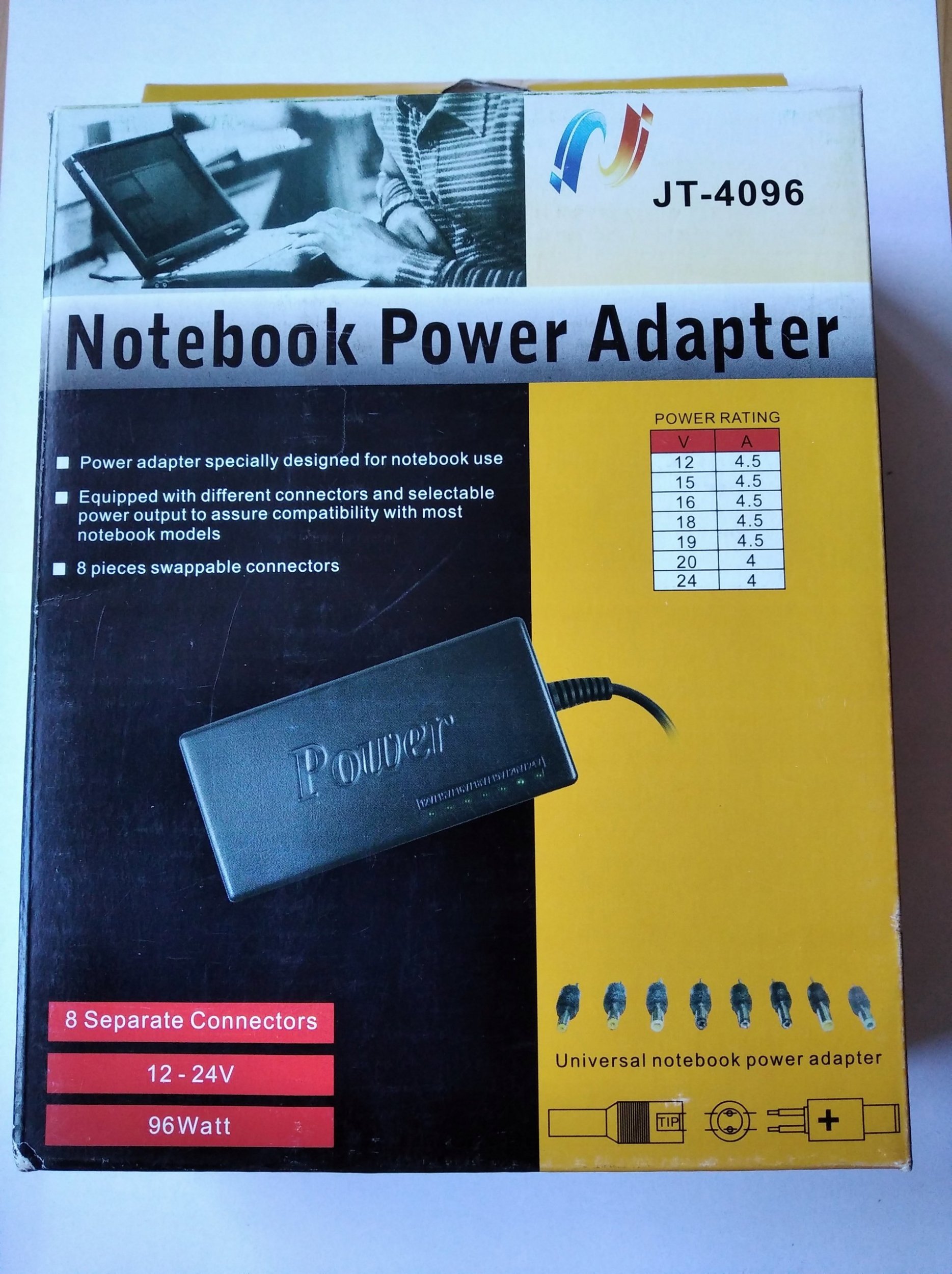 Zasilacz do laptopa 4 A, 24 V (12-24V/4A/TAY)