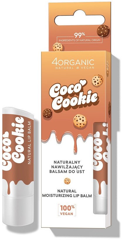 4organic Naturalny nawilżający balsam do ust Coco Cookie 5g