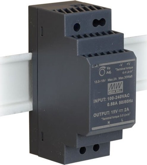 Mean Well Zasilacz 15V na szynę DIN TH35 30W Mean Well HDR