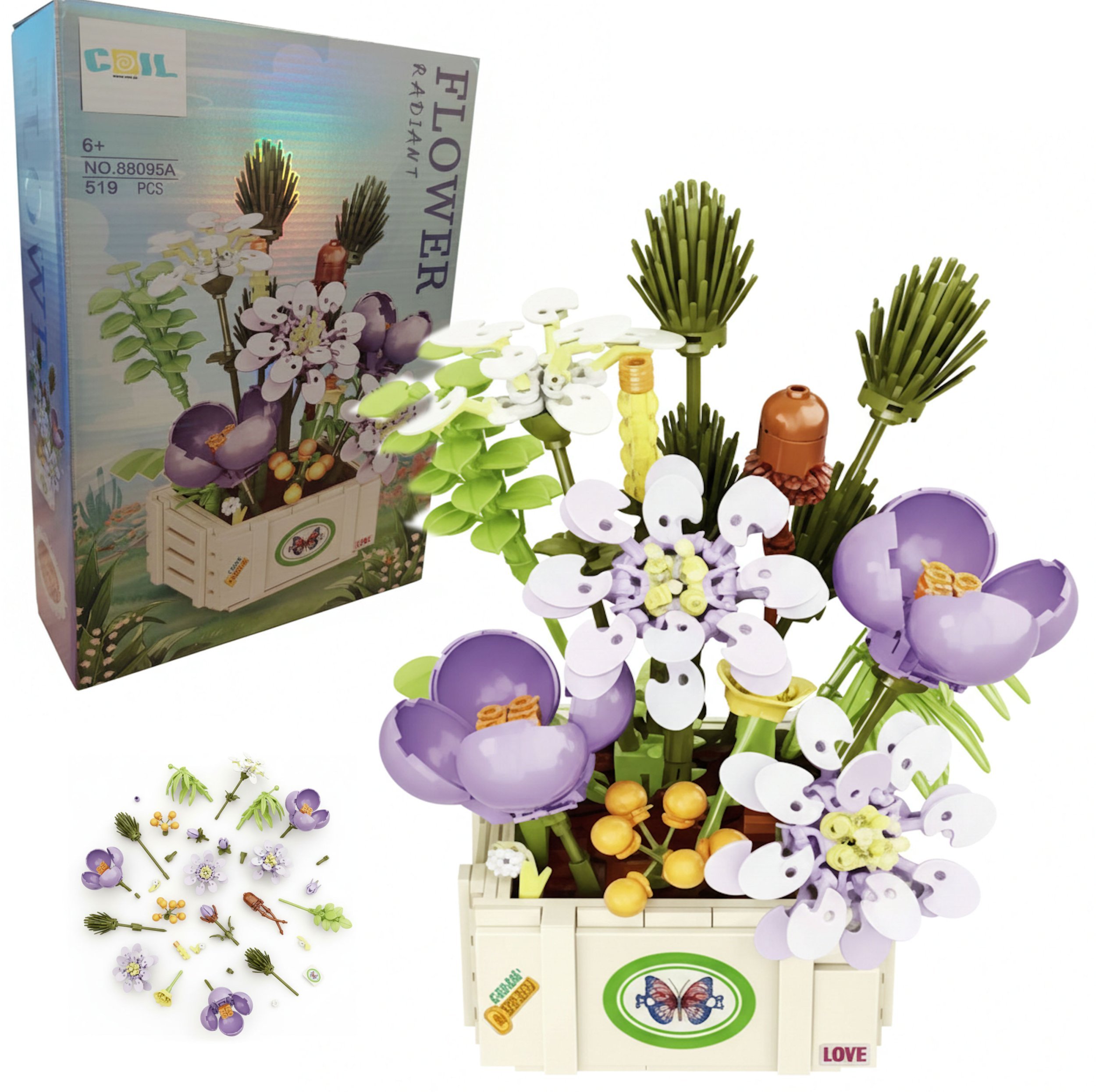 Coil klocki konstrukcyjne zestaw bukiet kwiatów w donicy 519 el. h