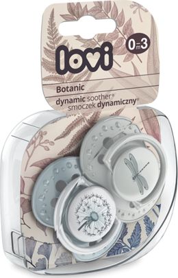Lovi Smoczek silikonowy dynamiczny 0-3m 2 szt Botanic Boy