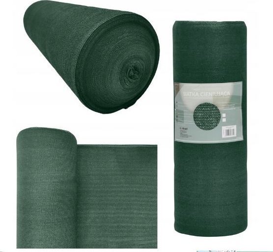 kontrast Siatka cieniująca mata na płot ogrodzenie 1,5x50 m ciemnozielona