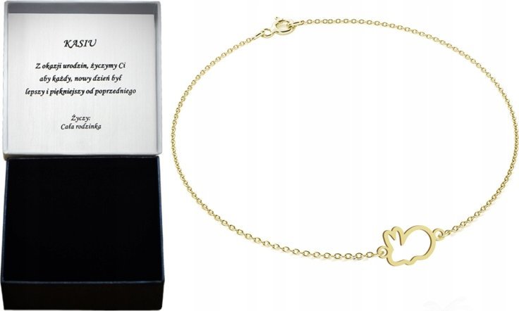 Radziszewska Jewellery Pozłacana Bransoletka z KRÓLIKIEM DEDYKACJA GRATIS