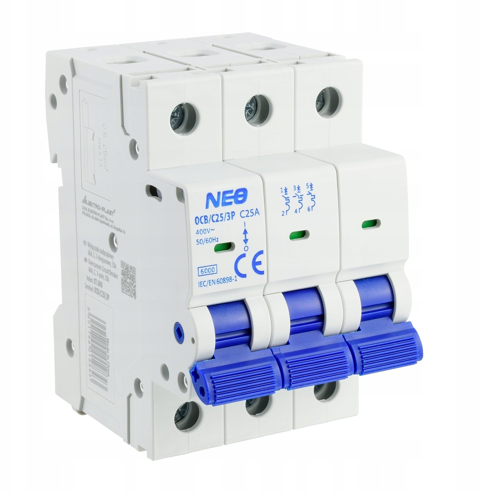 Wyłącznik nadprądowy 3P C 25A 6kA NEO OCB/C25/3P 87.680
