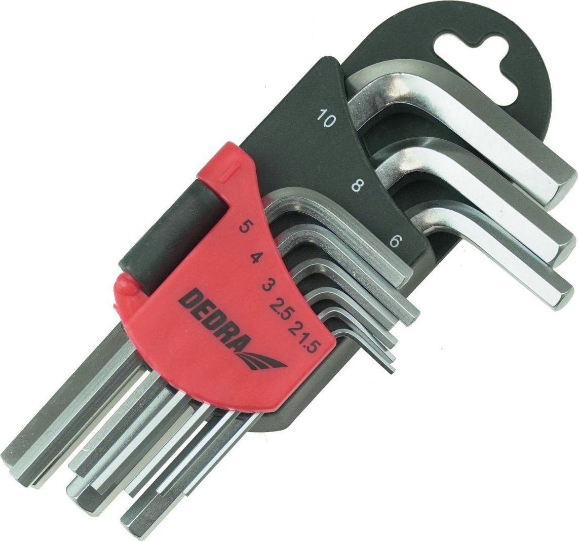 Dedra Klucze sześciokątne krótkie 1.5-10mm zestaw 9szt, CRV