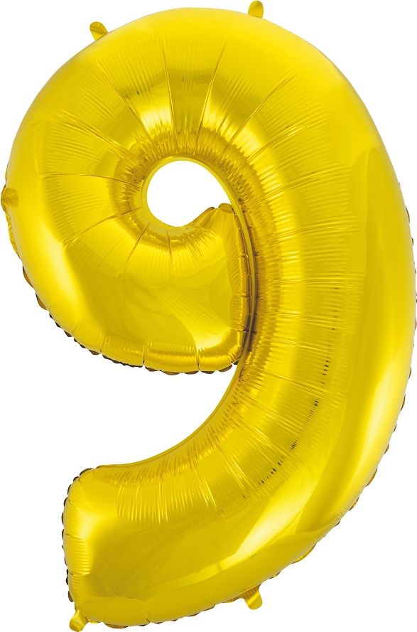 GoDan Balon foliowy cyfra "9" złota, 85cm