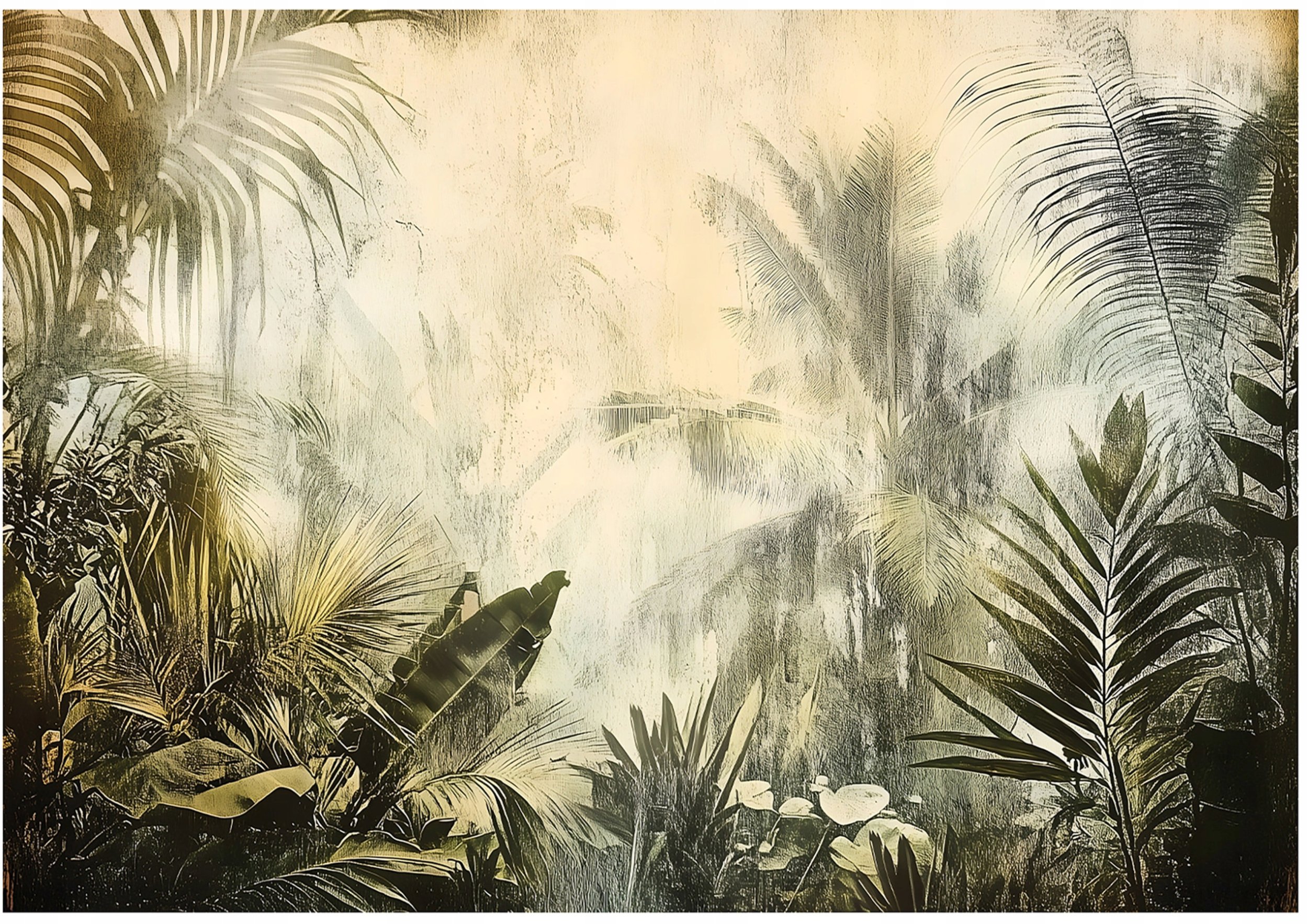 Fototapeta Dżungla Liście Vintage Sypialnia Salon Tapeta Flizelina 400X280