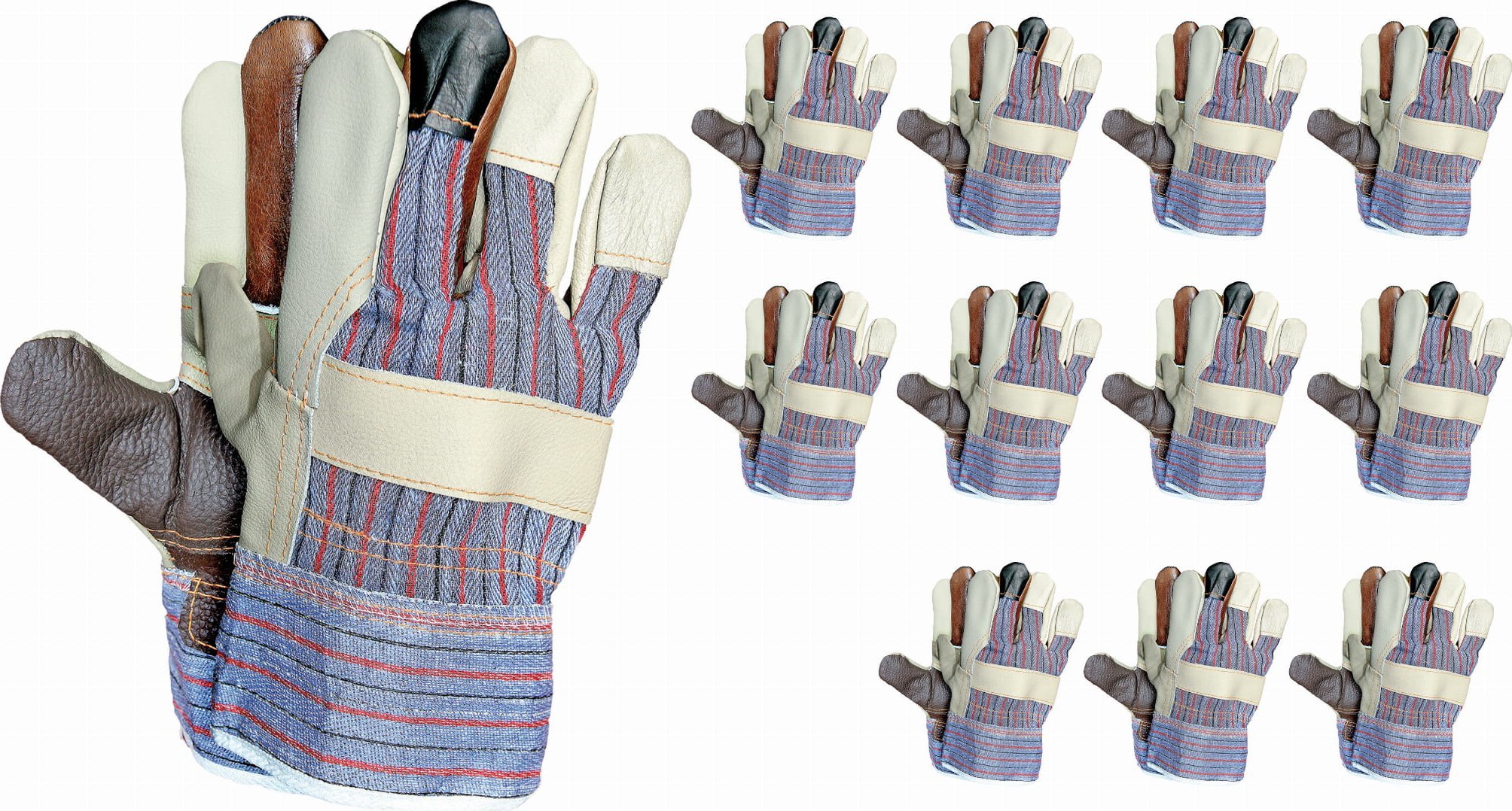 Reis Rękawice robocze / Kolorowe / Rozmiar: 10 - XL / RLKPAS MC 10 - 12 Par