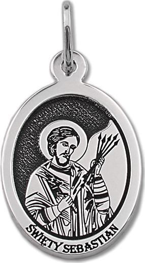 WĘC - Twój Jubiler Medalik srebrny z wizerunkiem sw. Sebastiana MED-SEBA-01