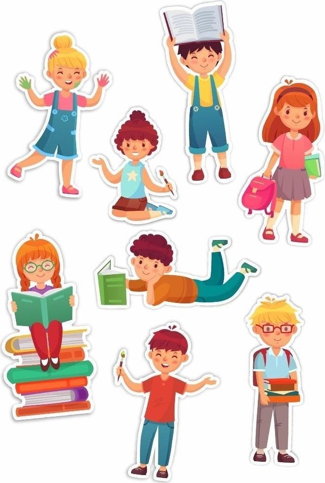 LearnHow Dekoracje okienne dwustronne - Dzieci 01 8szt