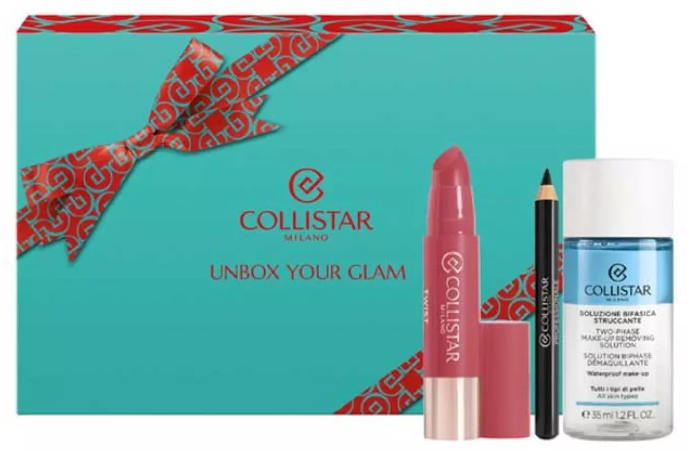 Collistar SET TWIST BALMY GLOSS - ROSE 216 + MINI PROFESSIONAL EYE PENCIL 0.8 G + TWO-PHASE EYE-LIP MAKE-UP REMOVER SOLUTION 35 ML