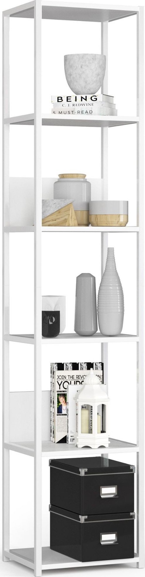 Fabryka Mebli Akord REGAŁ METALOWY LOFT 400 BIAŁY/BIAŁY