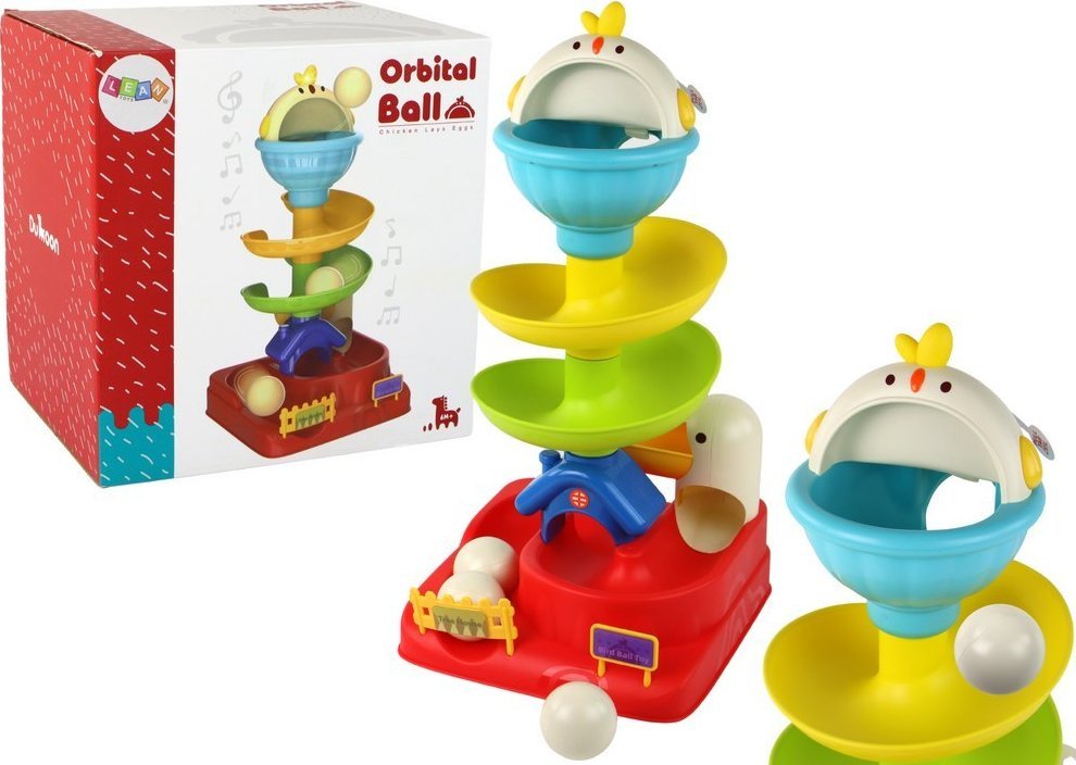 LeanToys Zabawka Sensoryczna Spadająca Kulka Jajko Kurczak Zjeżdżalnia