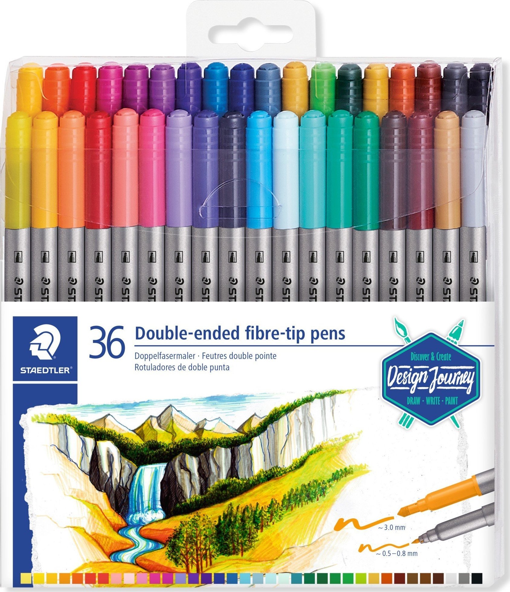 Staedtler Pisaki dwustronne Staedtler 36 kolorów