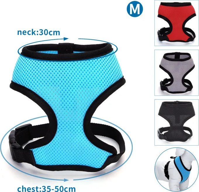 Nobleza Szelki dla psa rozmiar MNECK:30CM CHEST:35-50CM SOLID AIRMESH VEST HARNESS MNECK:30CM CHEST:35-50CM