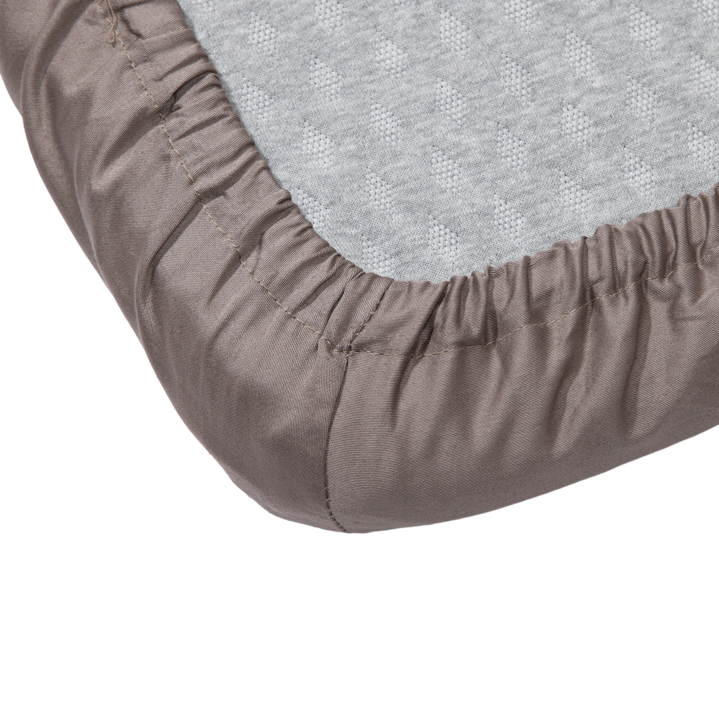 FITTED SHEET SATEEN 200X200+25 TAUPE