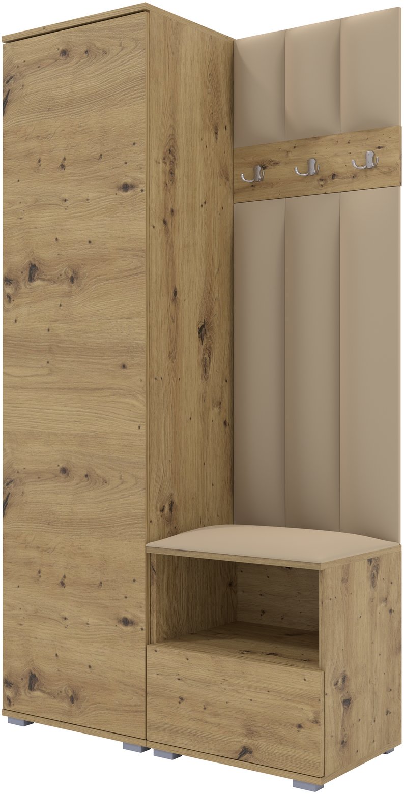 Tapicerowana garderoba Nela I LUX w kolorze dąb artisan i tkaninie Trinity 04