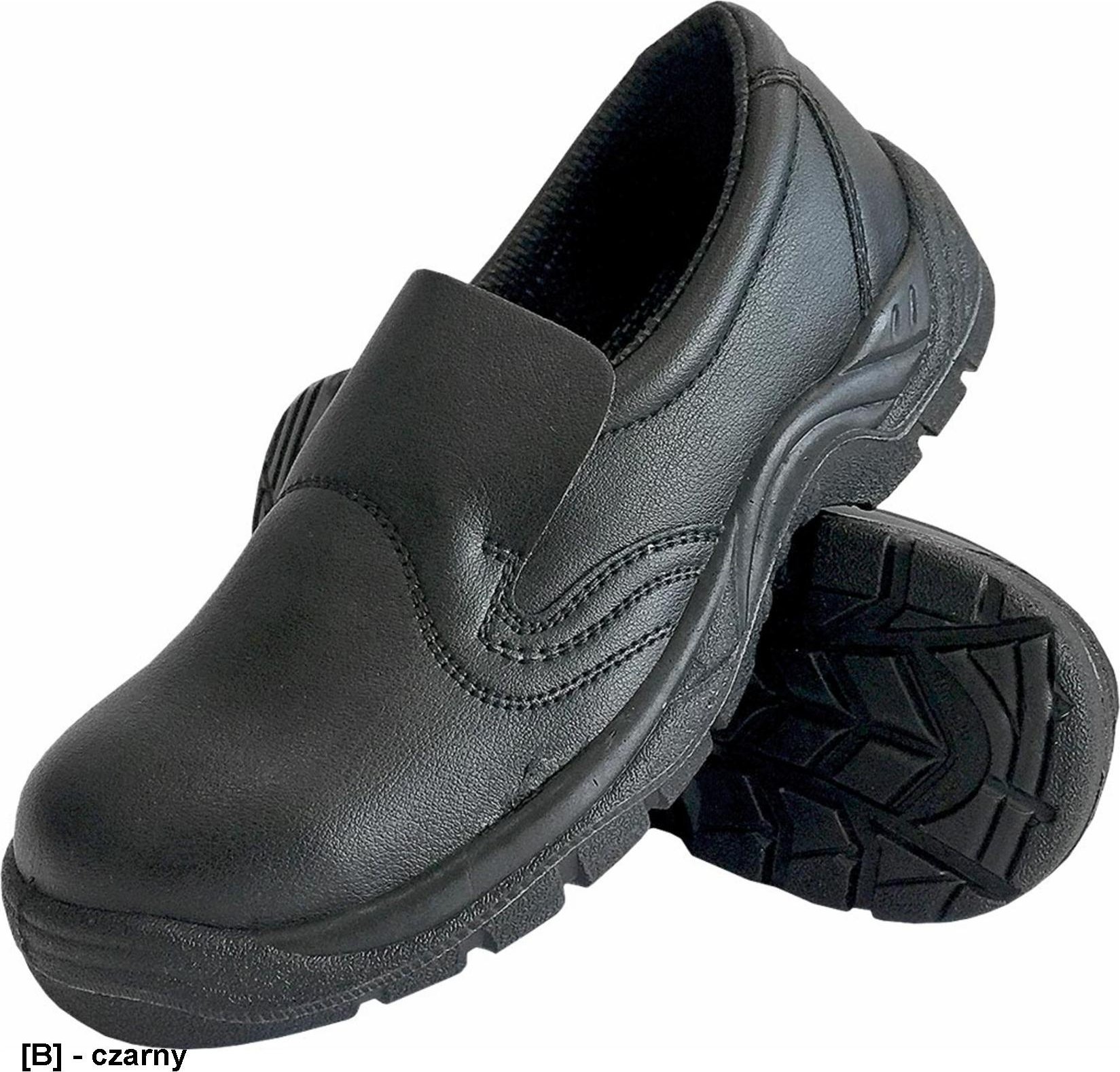 R.E.I.S. BRF (BRFODREIS) SB - obuwie białe ochronne typu mokasyn z mikrofibry z podnoskiem - czarny 36