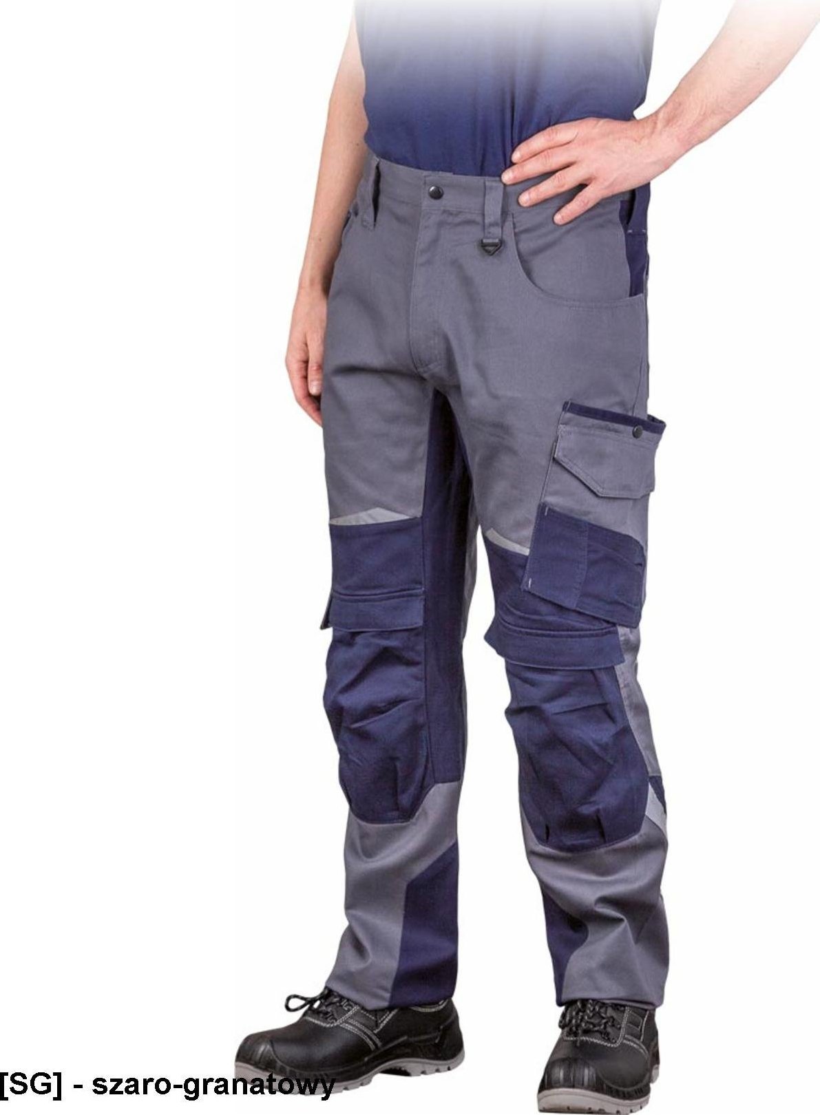 Leber&Hollman LH-POND-T - spodnie ochronne do pasa, 100% bawełna, 240 g/m, odblaski, kieszenie na nakolanniki 48