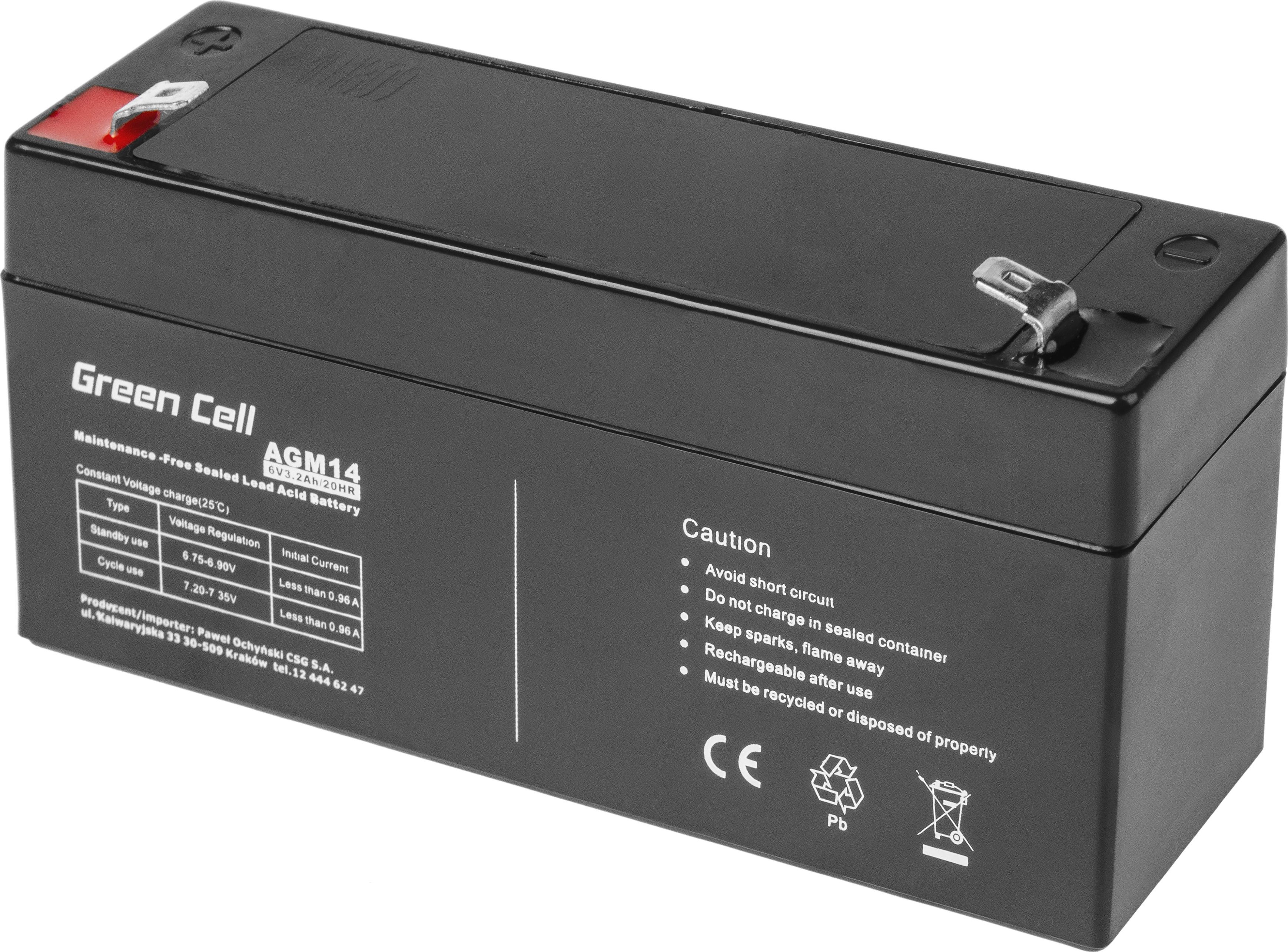 Green Cell Akumulator AGM VRLA 6V 3.3Ah (AGM14)
