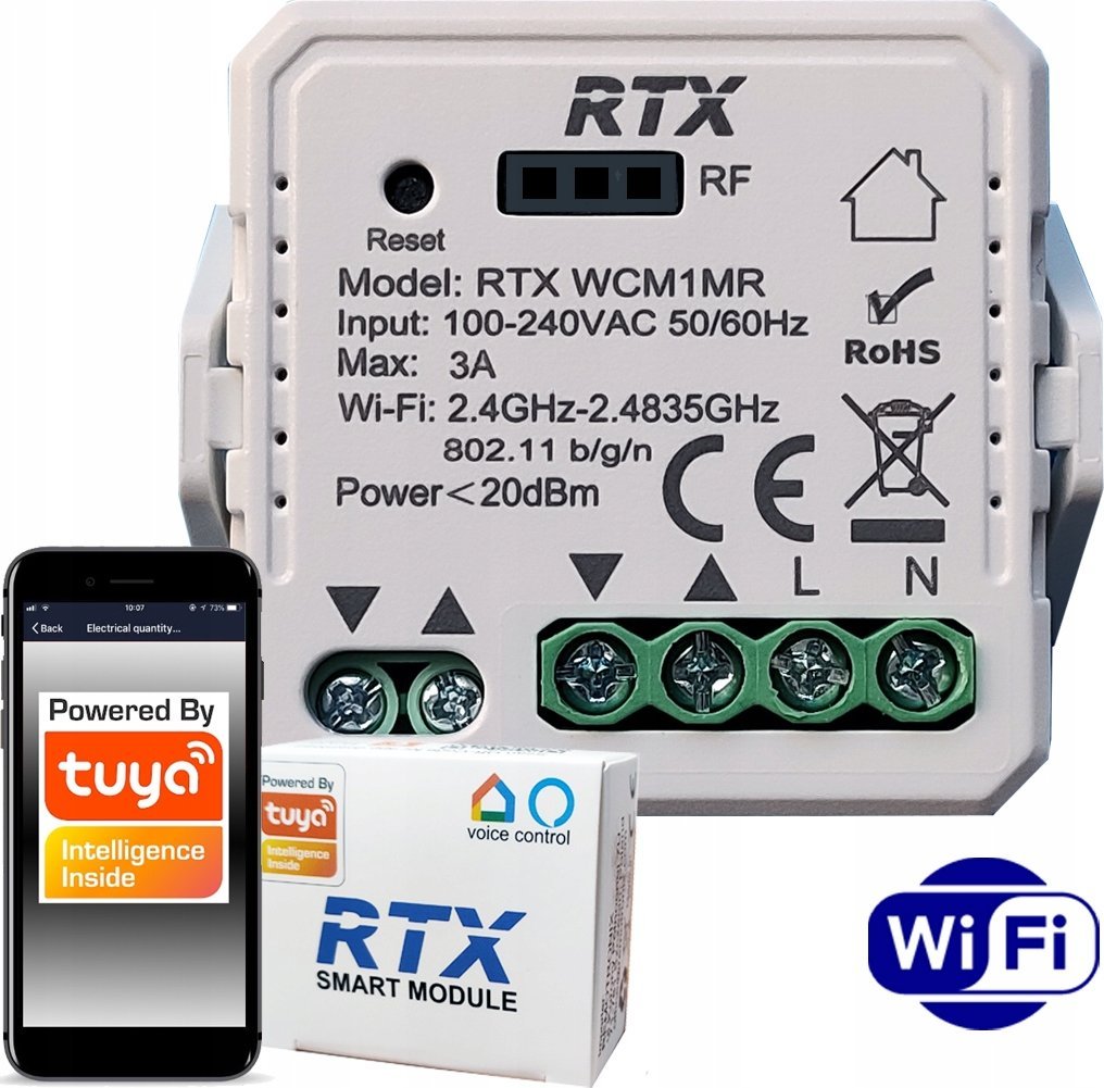 Sterownik Rolet RTX TUYA WiFi + RF MINI DOPUSZKOWY
