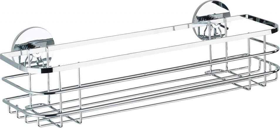 Koszyk prysznicowy Wenko stelaż prysznicowy system Turbo-Loc Maxi 38 x 11 cm stal nierdzewna srebrny