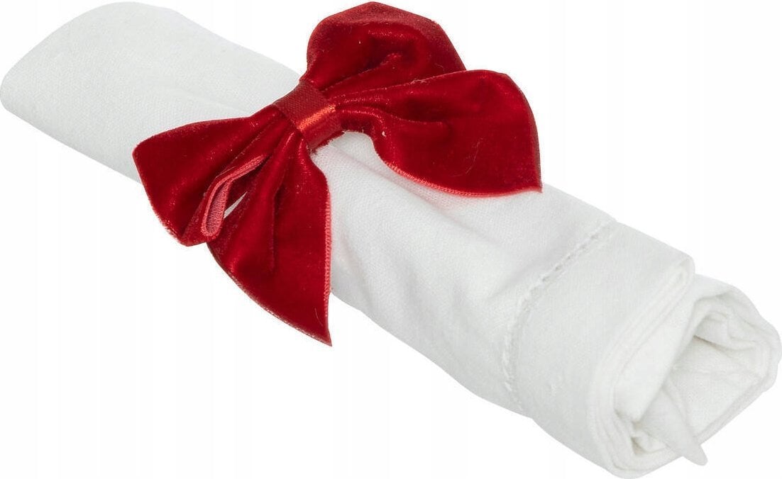 Atmosphera Obrączka na serwetki, czerwona kokarda, Ø 5 cm