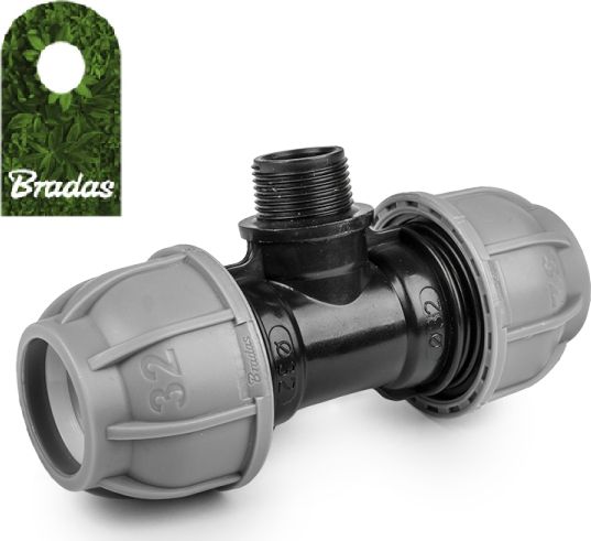 Bradas Trójnik do rur PE 32mm / GZ 1" / 32mm PN10 BRADAS 7117