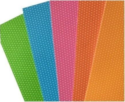 Karton obustronny kropki 300g 24x34cm 5 ark MIX