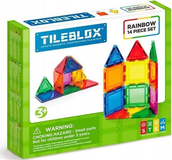 Magformers TILEBLOX ZESTAW TĘCZOWY 14 EL.