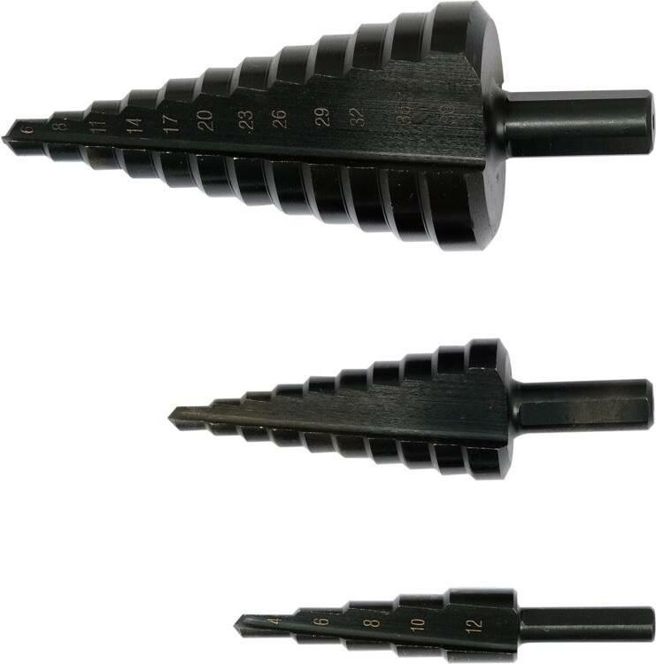 Wiertło Yato YT. SET OF STEP DRILLS set. 3 pcs.