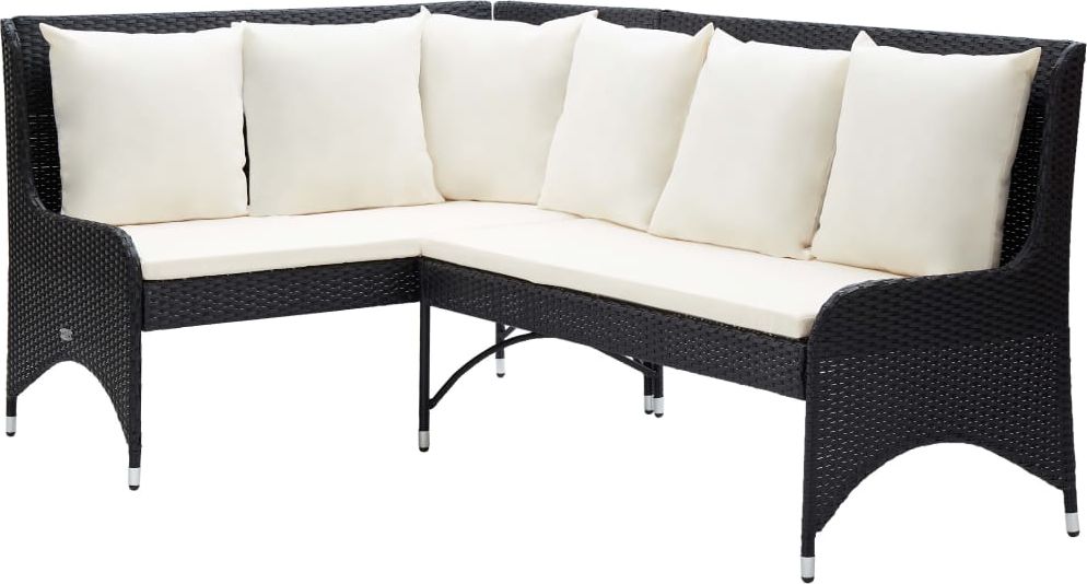 vidaXL Ogrodowe sofy narożne, 2 szt., rattan PE, czarne