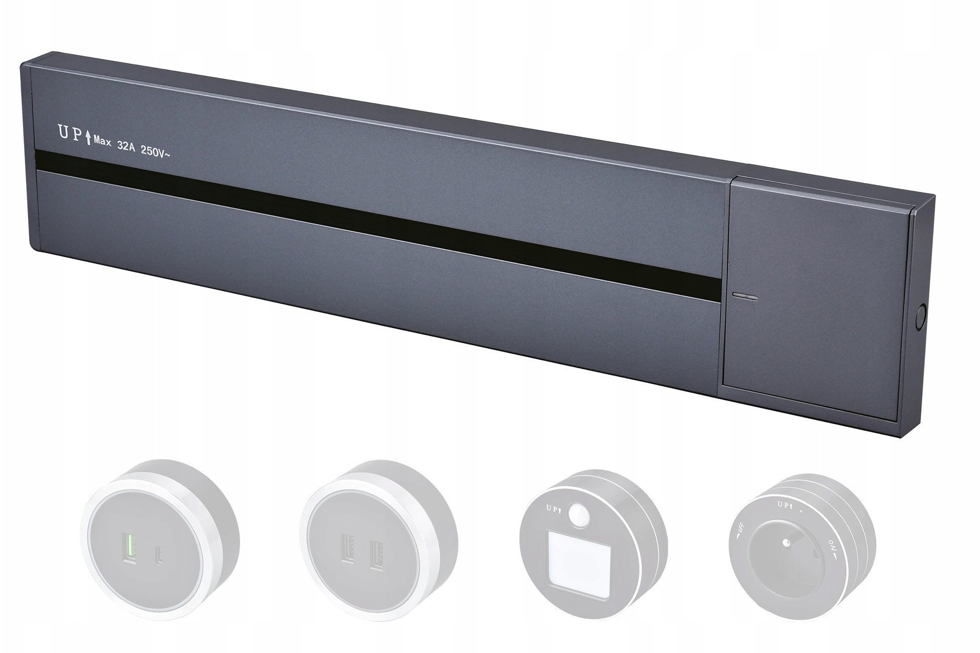 Viking zásuvková lišta LP40 povrchová, šedá