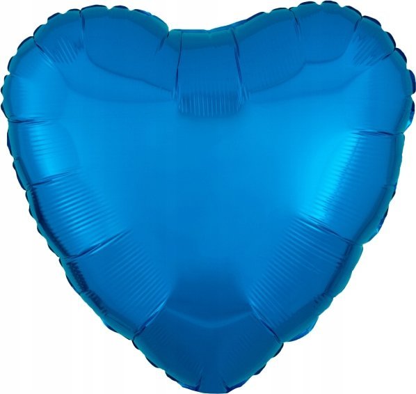 AMSCAN Balon foliowy metalik niebieski serce 43cm 9914069