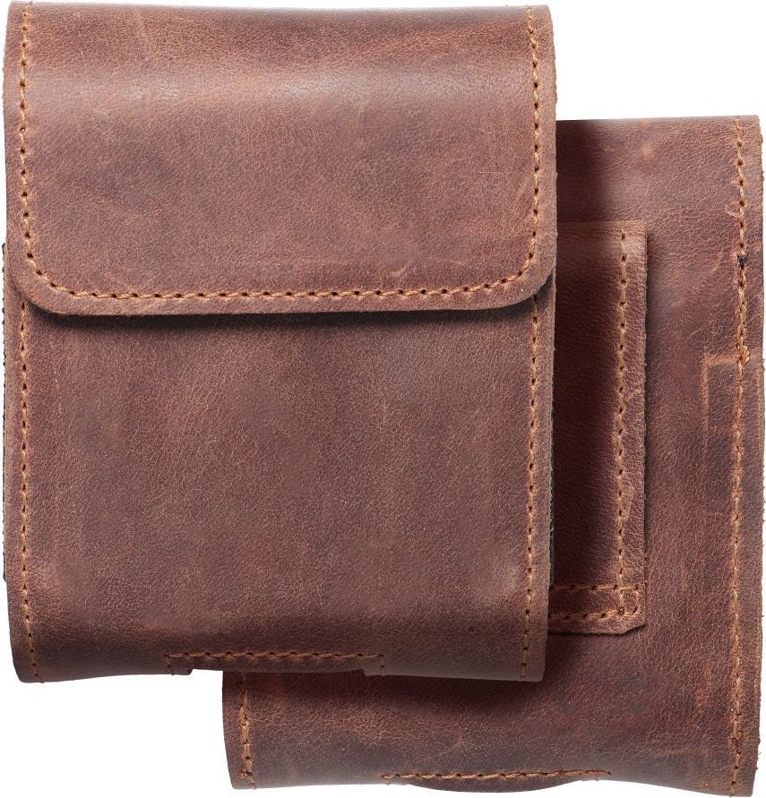 OEM Kabura uniwersalna do paska skórzana ROYAL Crazy Horse pozioma rozmiar V do SAMSUNG FLIP 1 / 2 / 3 / 4 / HUAWEI P50 Pocket / MOTOROLA RAZR 5G brąz